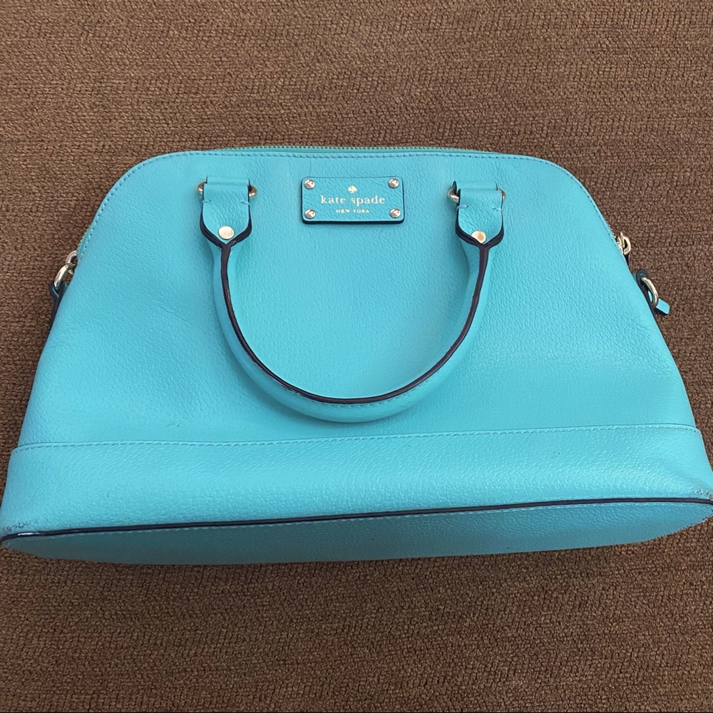 Kate Spade Leather Crossbody Handbag Bright Blue